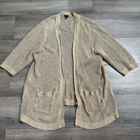 torrid Sweaters - Torrid Open Front Cardigan Size 1 XL Knit Long Cream